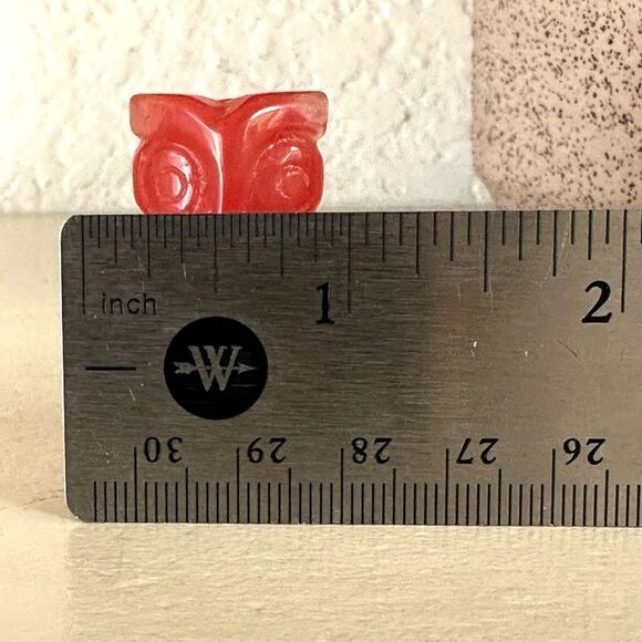 small pink glass owl - Picture 10 of 10